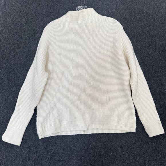 Madewell Southfield Sweater Women's Small Ivory Mock Neck Wool Blend - Picture 6 of 8